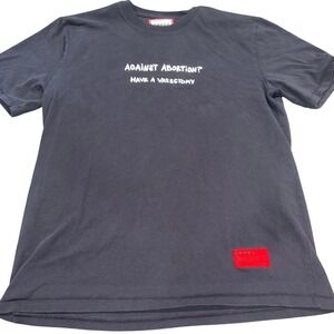 CHNGE Graphic Tee Mens Large Black Against Abortion Have A Vasectomy Shirt CHNGE